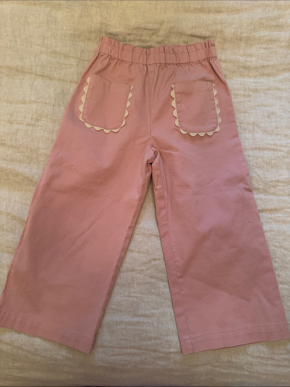 Zara Pink Wide-Leg Pants with Scallop Pockets